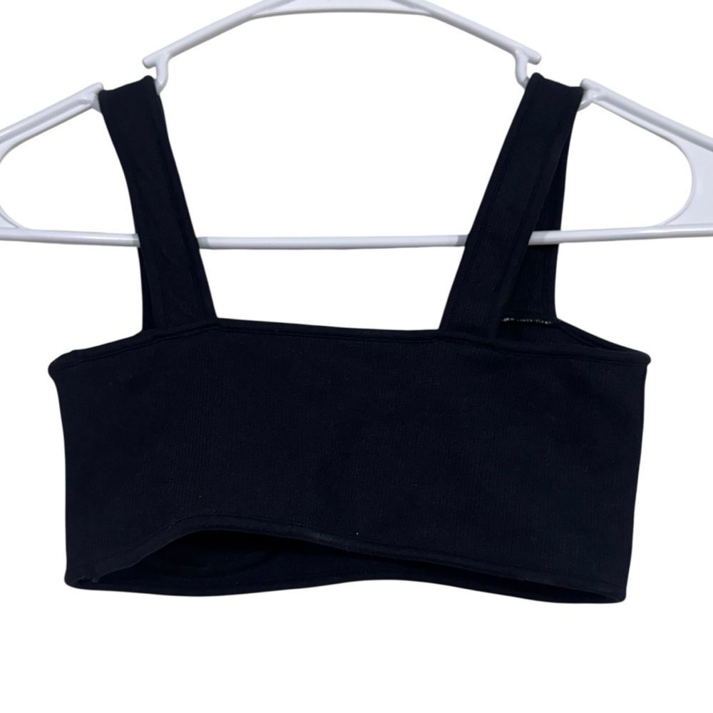 Set Active Black Ribbed Medium Impact Sports Bra - image 2